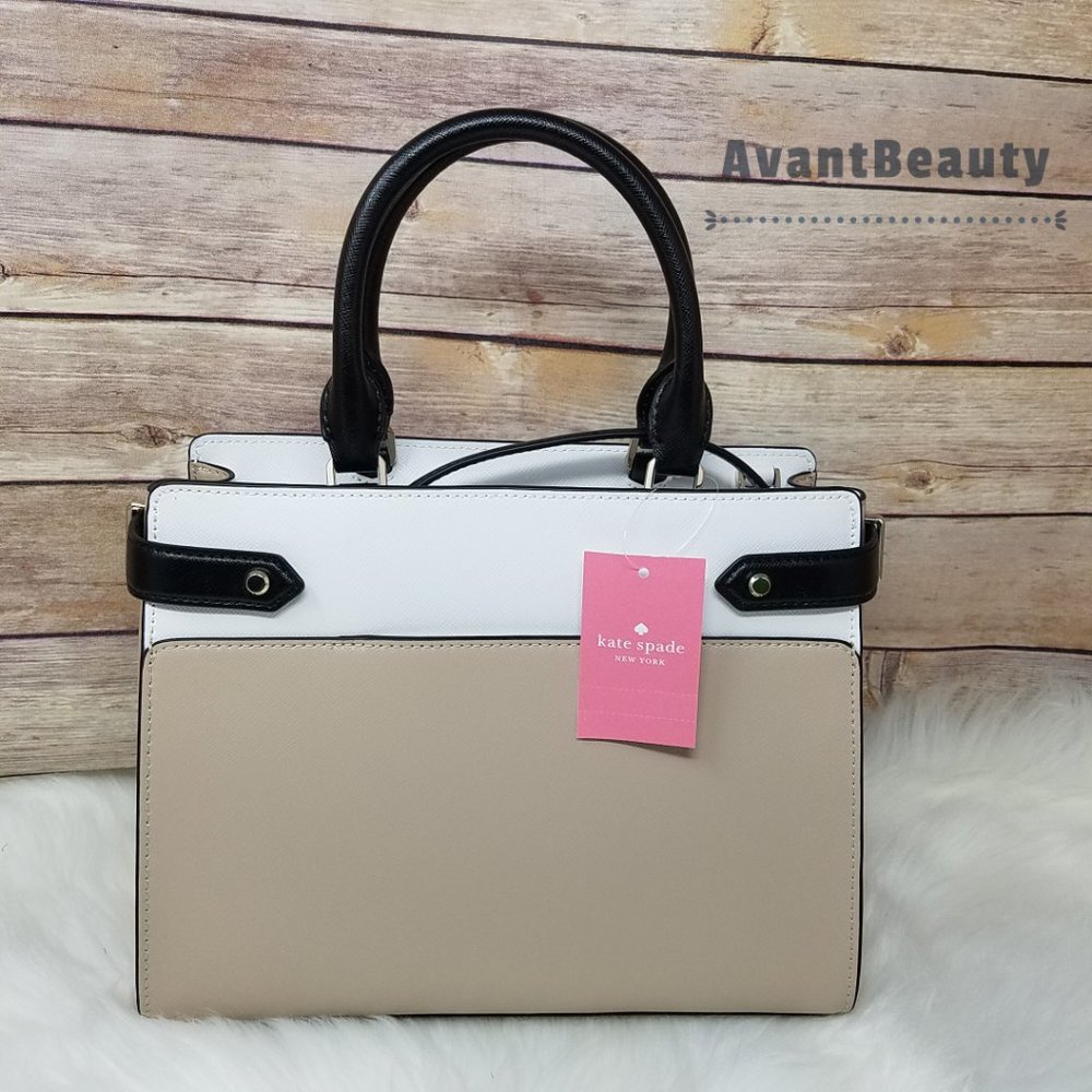 Kate Spade Staci Medium Satchel Warm Beige NWT - Picture 7 of 12